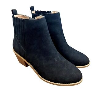 NWB Draper James Elle‎ Chunky Stacked Heel Zip-up Ankle Bootie black size 8